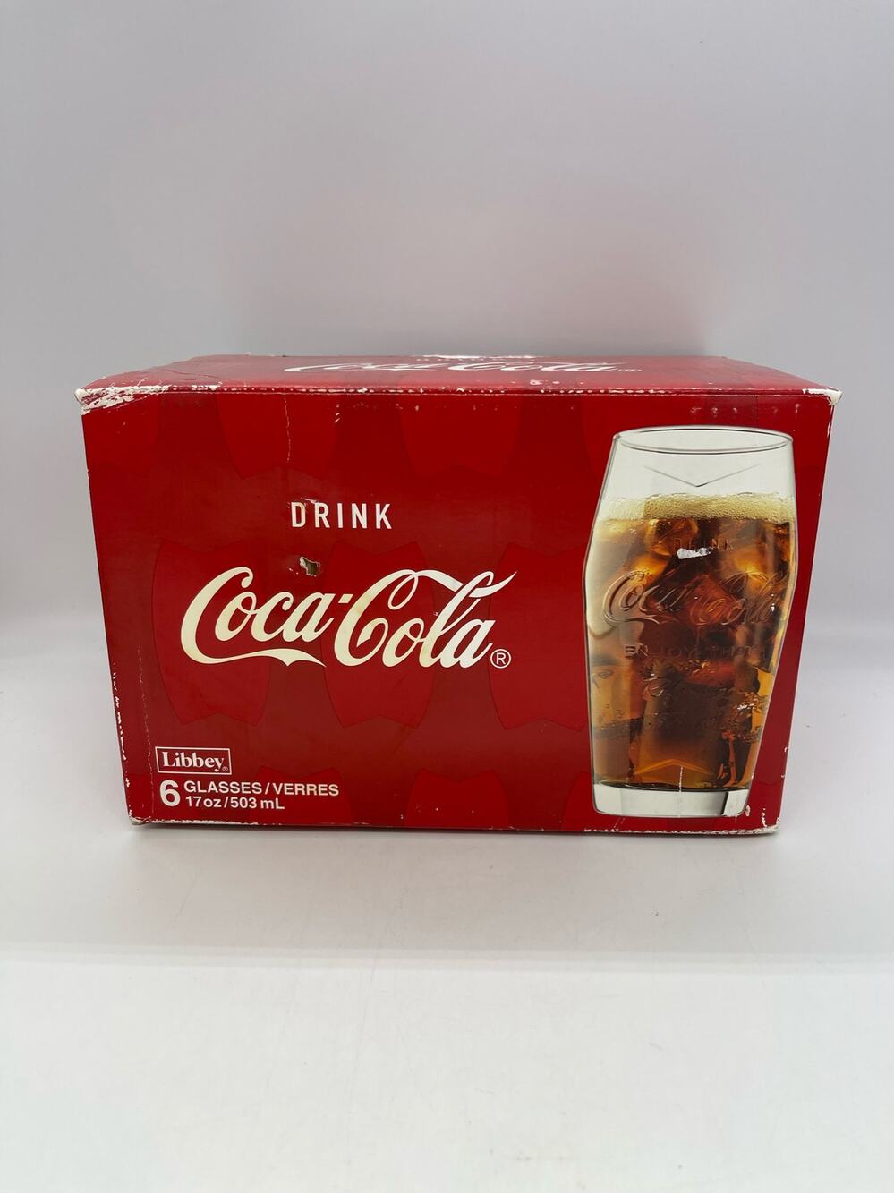 Libbey Coca Cola 17 oz Glasses Set of 6 NIB